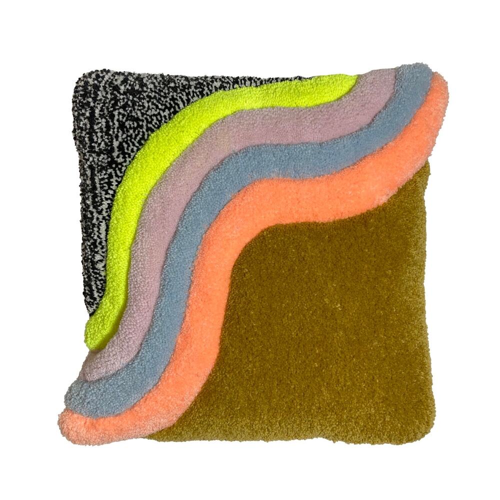 GABRIELLE COLVILLE Textile Designer Static Wave Hand Woven Throw Pillow NEW